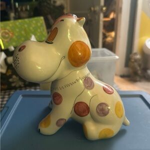 Vintage Quadrifoglio Florence Italy Pottery Dog Bank